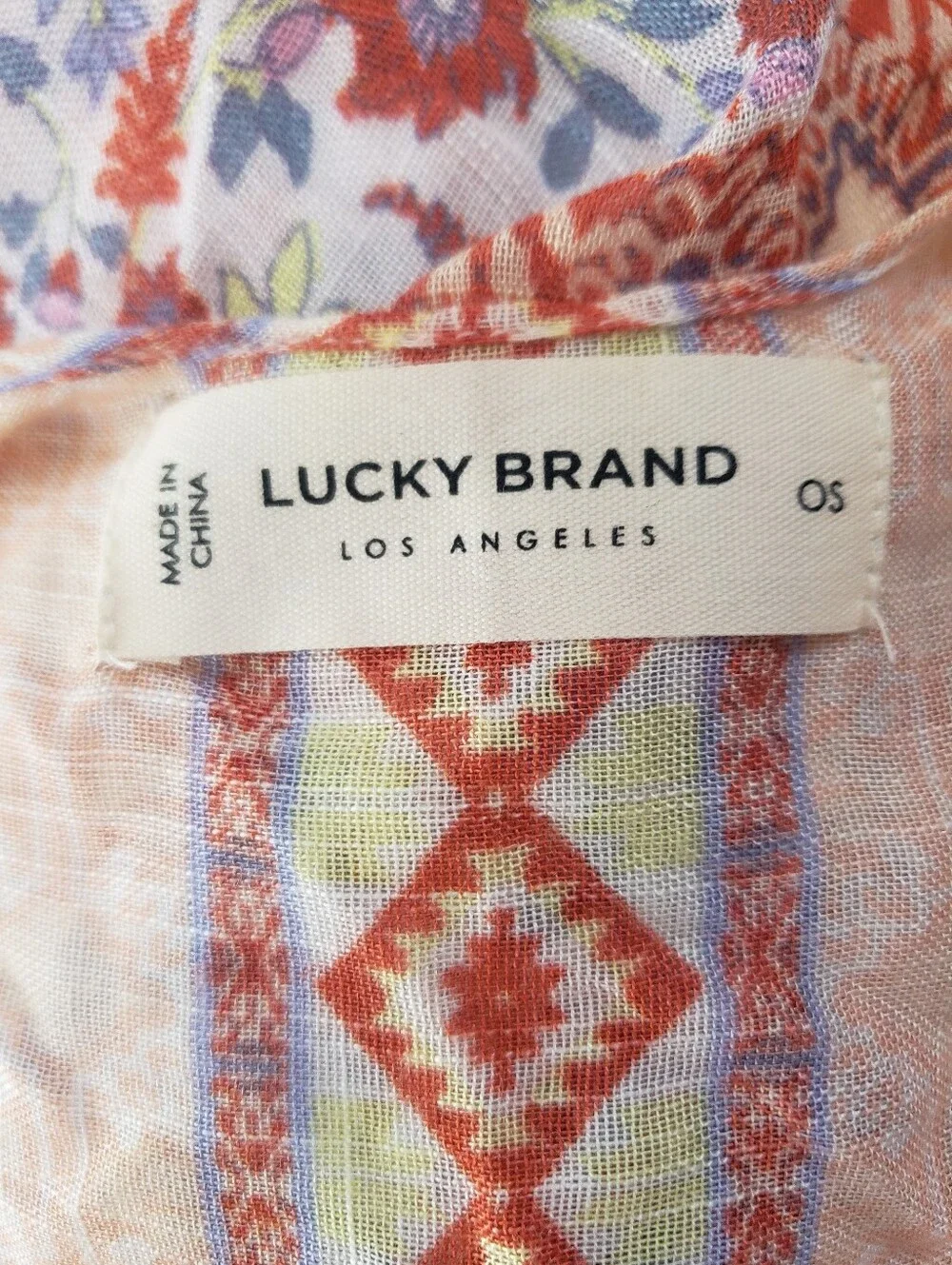 Lucky Brand Printed Boho Kimono bohemian open-front One Size